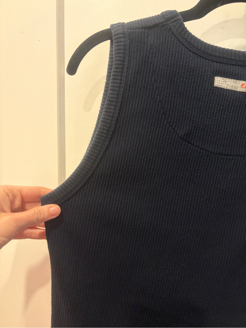 Y2K Point Zero navy Ribbed Tank Top - Picture 7 of 11